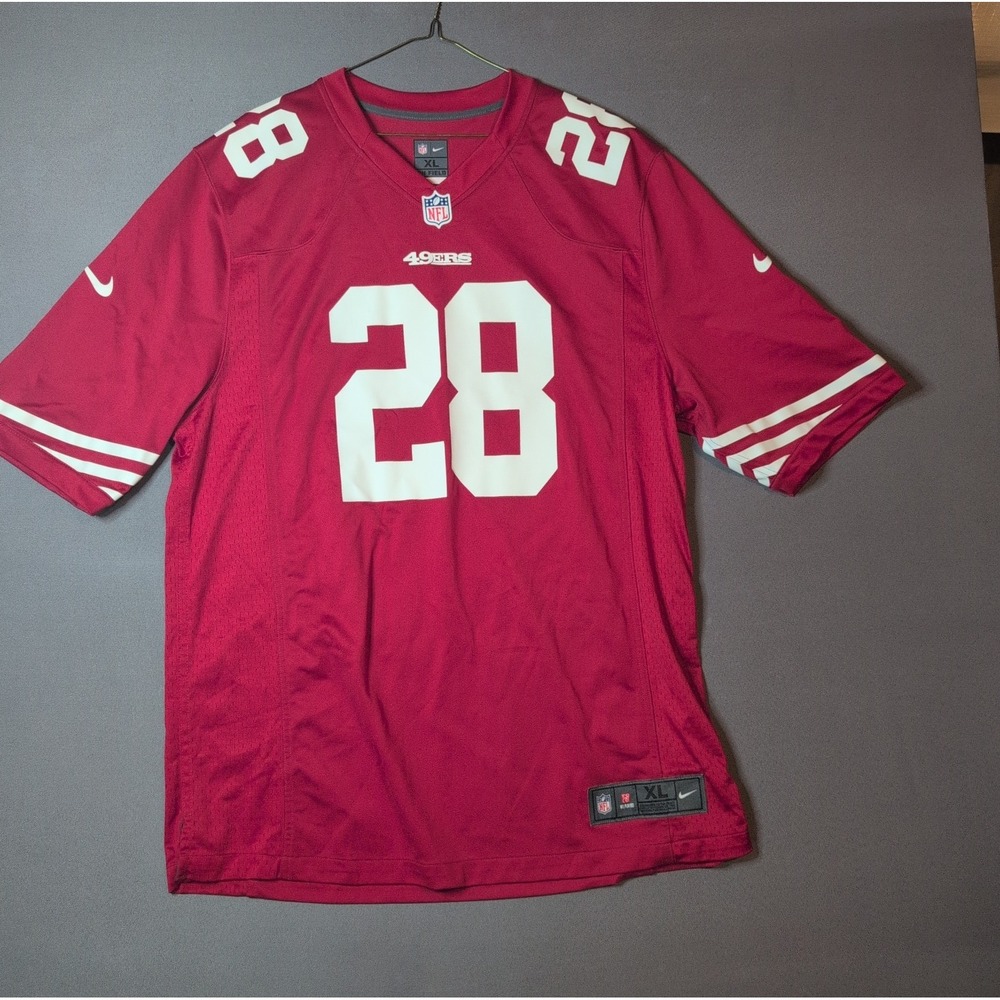 Nike NFL On Field San Francisco 49ers Carlos Hyde # 28 Men's Red Jersey XLarge